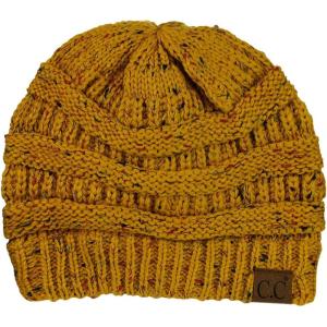 imageCC Trendy Warm Chunky Soft Stretch Cable Knit BeanieConfetti Mustard