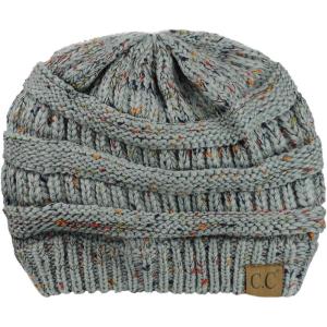 imageCC Trendy Warm Chunky Soft Stretch Cable Knit BeanieConfetti Natural Gray