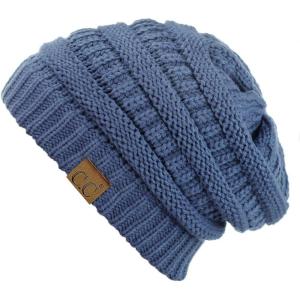 imageCC Trendy Warm Chunky Soft Stretch Cable Knit BeanieDark Denim