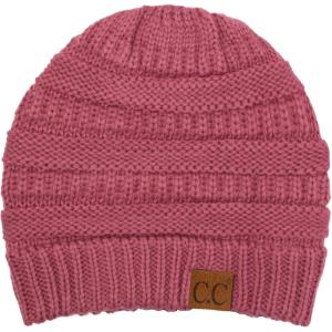 imageCC Trendy Warm Chunky Soft Stretch Cable Knit BeanieDark Rose