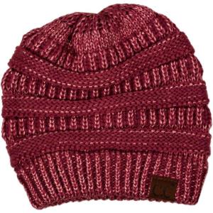imageCC Trendy Warm Chunky Soft Stretch Cable Knit BeanieDk Rose Metallic