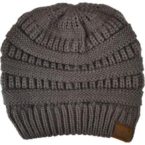 imageCC Trendy Warm Chunky Soft Stretch Cable Knit BeanieEarth Gray