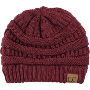 imageCC Trendy Warm Chunky Soft Stretch Cable Knit BeanieMaroon