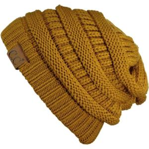 imageCC Trendy Warm Chunky Soft Stretch Cable Knit BeanieMustard