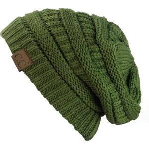 imageCC Trendy Warm Chunky Soft Stretch Cable Knit BeanieOlive