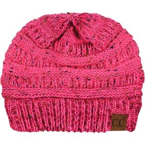 imageCC Trendy Warm Chunky Soft Stretch Cable Knit BeanieOmbre Bubblegum Pink