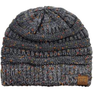 imageCC Trendy Warm Chunky Soft Stretch Cable Knit BeanieOmbre Dark Melange Gray