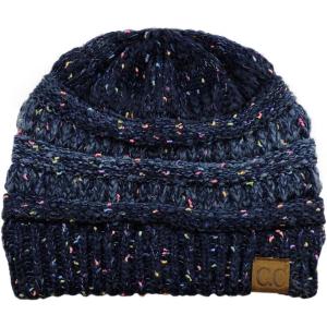 imageCC Trendy Warm Chunky Soft Stretch Cable Knit BeanieOmbre Navy