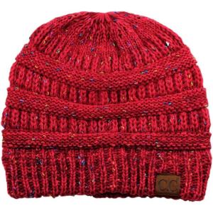 imageCC Trendy Warm Chunky Soft Stretch Cable Knit BeanieOmbre Red