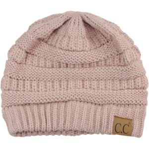 imageCC Trendy Warm Chunky Soft Stretch Cable Knit BeanieRose Pink