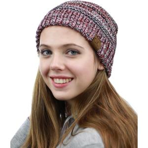 imageCC Trendy Warm Chunky Soft Stretch Cable Knit BeanieSilverMutli