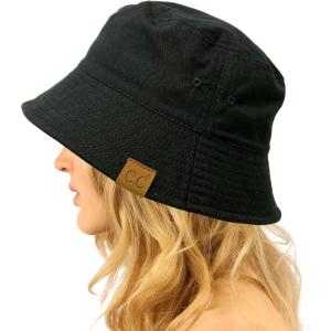 imageCC Unisex Packable Bucket Sun Beach Pool Fisherman HatCotton Solid Black