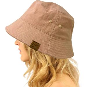 imageCC Unisex Packable Bucket Sun Beach Pool Fisherman HatCotton Solid Rose