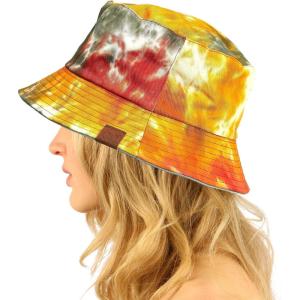 imageCC Unisex Packable Bucket Sun Beach Pool Fisherman HatTie Dyed MustardSage