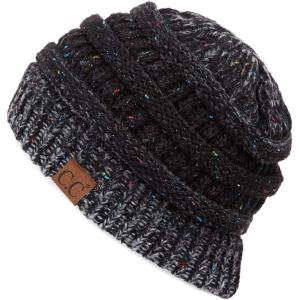 imageCC Unisex Ribbed Confetti Knit Beanie HAT33Black Ombre