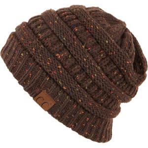 imageCC Unisex Ribbed Confetti Knit Beanie HAT33Brown