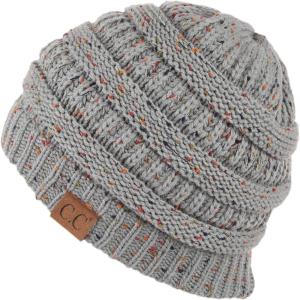 imageCC Unisex Ribbed Confetti Knit Beanie HAT33Natural Grey