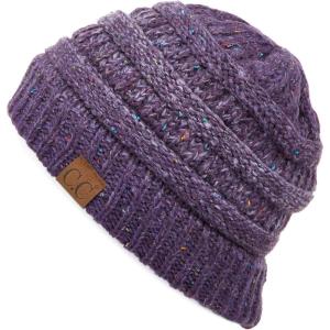 imageCC Unisex Ribbed Confetti Knit Beanie HAT33Purple Ombre