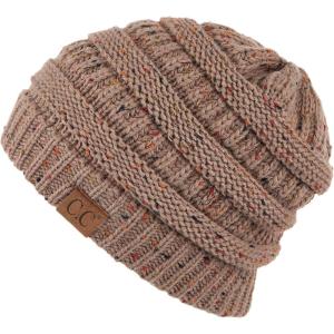 imageCC Unisex Ribbed Confetti Knit Beanie HAT33Taupe