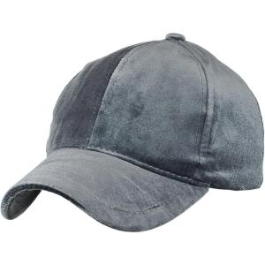 imageCC Unisex Soft Velvet Crushable Blank Adjustable Baseball Cap HatDark Gray