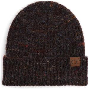 imageCC Unisex Warm Soft Recycled Yarn Skully Beanie2 Way Cuff Chocolate