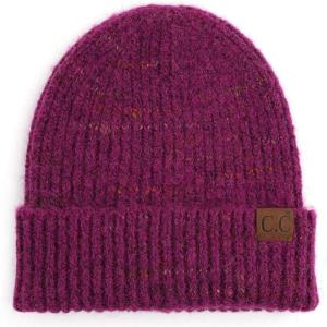 imageCC Unisex Warm Soft Recycled Yarn Skully Beanie2 Way Cuff Magenta