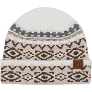imageCC Unisex Warm Soft Recycled Yarn Skully BeanieAztec Ivory