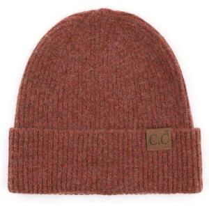 imageCC Unisex Warm Soft Recycled Yarn Skully BeanieRibbed Burnt Henna