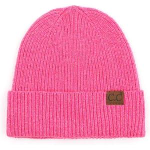 imageCC Unisex Warm Soft Recycled Yarn Skully BeanieRibbed Diva Pink