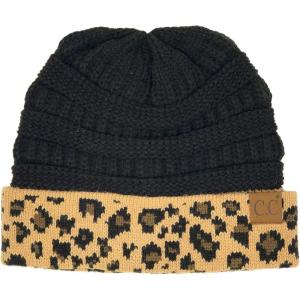 imageCC Winter Fall Trendy Chunky Stretchy Cable Knit Beanie HatLeopard Black