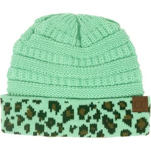 imageCC Winter Fall Trendy Chunky Stretchy Cable Knit Beanie HatLeopard Mint