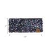 imageCC All Over Clear Sequin Headwrap for Women  Stretchable Soft Warm Knit Winter Headband Ear Warmer Ear Muffs LilacSequinpurple  Black