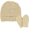 imageCC Babies Winter Cable Knit Beanie and Fuzzy Lined Mitten SetBeige