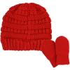 imageCC Babies Winter Cable Knit Beanie and Fuzzy Lined Mitten SetBlack