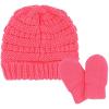 imageCC Babies Winter Cable Knit Beanie and Fuzzy Lined Mitten SetCandy Pink