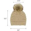 imageCC Babies Winter Cable Knit Beanie and Fuzzy Lined Mitten SetFaux Fur Pom Beige