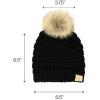imageCC Babies Winter Cable Knit Beanie and Fuzzy Lined Mitten SetFaux Fur Pom Black