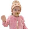 imageCC Babies Winter Cable Knit Beanie and Fuzzy Lined Mitten SetFaux Fur Pom Indi Pink