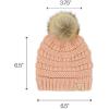 imageCC Babies Winter Cable Knit Beanie and Fuzzy Lined Mitten SetFaux Fur Pom Indi Pink