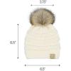imageCC Babies Winter Cable Knit Beanie and Fuzzy Lined Mitten SetFaux Fur Pom Ivory