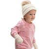 imageCC Babies Winter Cable Knit Beanie and Fuzzy Lined Mitten SetFaux Fur Pom Ivory