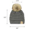 imageCC Babies Winter Cable Knit Beanie and Fuzzy Lined Mitten SetFaux Fur Pom Light Melange Gray