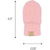imageCC Babies Winter Cable Knit Beanie and Fuzzy Lined Mitten SetFaux Fur Pom Pale Pink