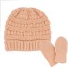 imageCC Babies Winter Cable Knit Beanie and Fuzzy Lined Mitten SetIndi Pink