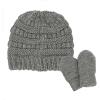 imageCC Babies Winter Cable Knit Beanie and Fuzzy Lined Mitten SetLight Melange Gray