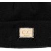 imageCC Babies Winter Knit Plain Cuff Skull Cap Beanie HatHeather Classic Black