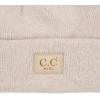 imageCC Babies Winter Knit Plain Cuff Skull Cap Beanie HatHeather Classic Light Beige