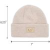 imageCC Babies Winter Knit Plain Cuff Skull Cap Beanie HatHeather Classic Light Beige