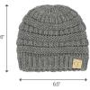 imageCC Babies Winter Knit Plain Cuff Skull Cap Beanie HatSolid Light Melange Gray