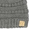 imageCC Babies Winter Knit Plain Cuff Skull Cap Beanie HatSolid Light Melange Gray